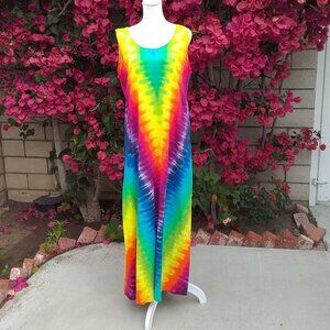 Dharma Maxi Dress Tie-Dye Hippie Couture Knit Dress Large